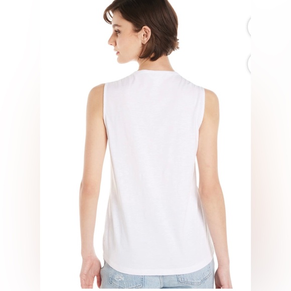 TIME & TRU Womens Tank Top Size Medium 8-10 White Ruched Front New - Picture 2 of 6